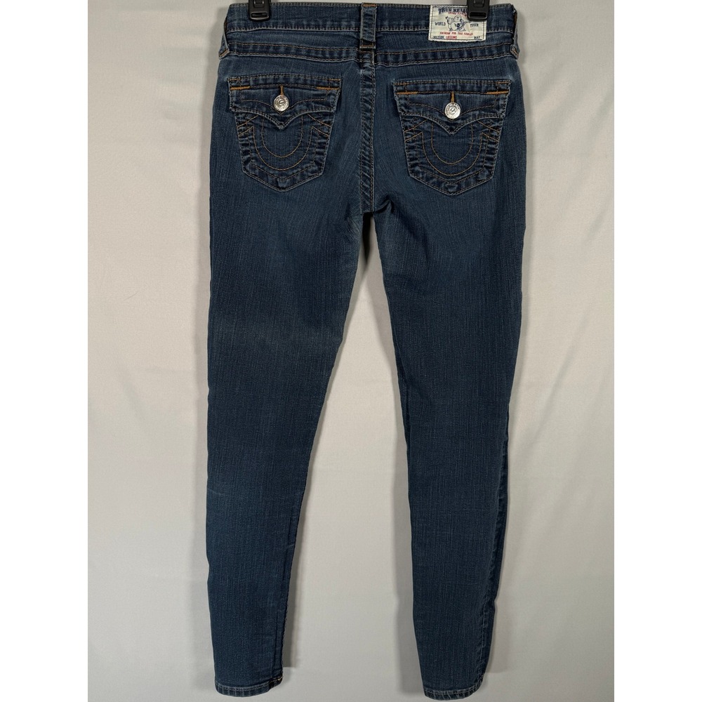 True Religion Legging w/ Flaps Dark Wash Skinny Jeans Low Rise Womens 28 - Picture 12 of 14